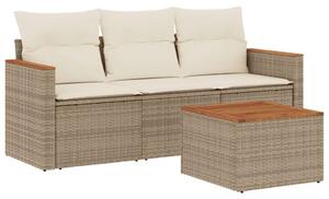 VidaXL Polyrattan Kerti Ülőgarnitúra - 4 részes - Bézs