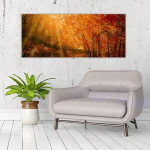 Őszi erdő képe (120x50 cm)