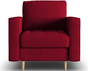 Piros bársony fotel MICADONI Gobi