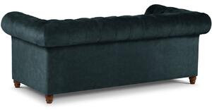 Benzinkék bársony háromszemélyes kanapé MICADONI Lapis 224 cm
