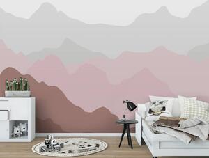 Fotótapéta - A hegyek körvonala - rózsaszín (152,5x104 cm)