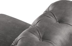 Szürke bársony háromszemélyes kanapé MICADONI Lapis 224 cm