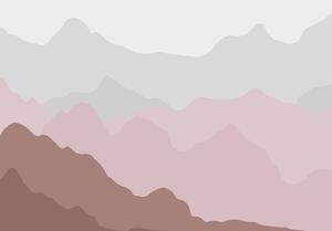 Fotótapéta - A hegyek körvonala - rózsaszín (152,5x104 cm)