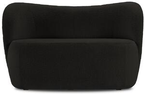 Fekete szövet kétüléses kanapé MICADONI Saamit 126 cm