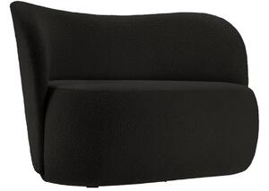 Fekete szövet kétüléses kanapé MICADONI Saamit 126 cm
