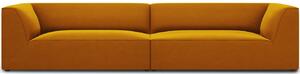 Sárga bársony négyszemélyes kanapé MICADONI Ruby 302 cm