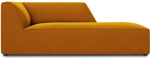 Sárga bársony fotel MICADONI Ruby 181 cm, jobb