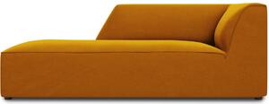 Sárga bársony fotel MICADONI Ruby 181 cm, bal