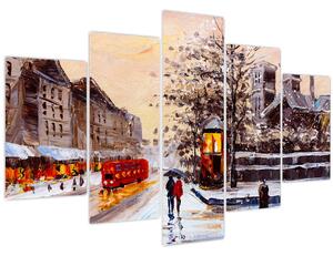 Kép - Egy téli város festménye (150x105 cm)