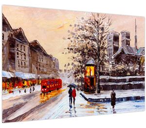 Kép - Egy téli város festménye (90x60 cm)