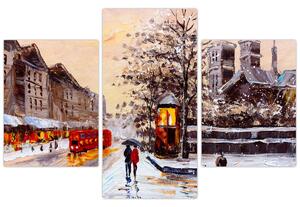 Kép - Egy téli város festménye (90x60 cm)