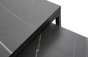 Két fekete márvány dohányzóasztal készlet MICADONI VELD 60 x 60/50 x 50 cm