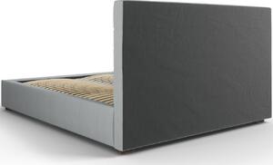 Szürke szövet ágy MICADONI Aranda 160 x 200 cm