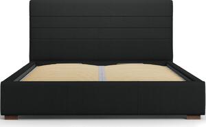 Fekete szövet ágy MICADONI Aranda 180 x 200 cm