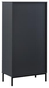 Fekete lakkozott könyvespolc MICADONI QUERY 140 x 70 cm