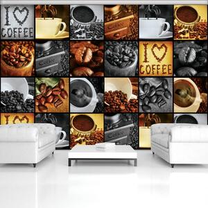 Fotótapéta - Szeretem a kávét - kollázs (152,5x104 cm)