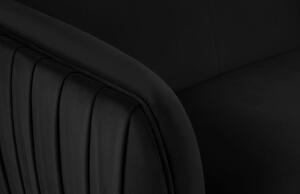 Fekete bársony kétüléses kanapé MICADONI Moss 179 cm, arany alappal