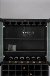 Fekete tölgyfa bortartó szekrény, palackok száma 20, 89x181 cm Travis – Zuiver