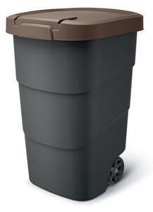 Prosperplast Wheeler 90 l szemetes kuka antracit barna fedéllel