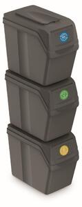 Prosperplast SORTIBOX 3 x 20 l hulladékgyűjtő 3 x 20 l szürke kő