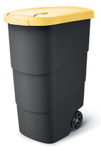 Prosperplast Wheeler 90 l szemetes kuka antracit sárga fedéllel