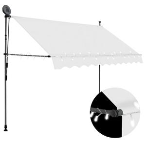 VidaXL krémszínű kézzel kihúzható LED-es napellenző 250 cm