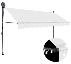 VidaXL krémszínű kézzel kihúzható LED-es napellenző 350 cm