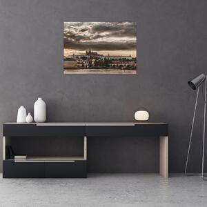 Kép - felhős Prága (70x50 cm)