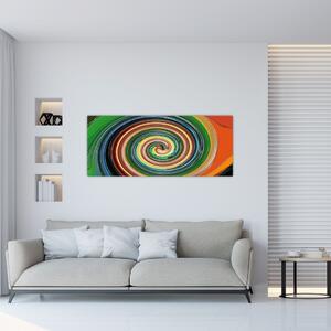 Absztrakt kép - színes spirál (120x50 cm)