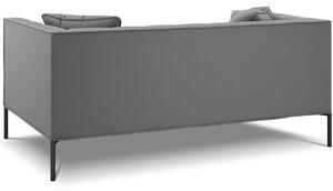 Szürke szövet kétüléses kanapé MICADONI Karoo 185 cm fekete talppal