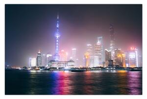 Éjszakai Shanghai képe (90x60 cm)