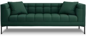 Zöld szövet háromszemélyes kanapé MICADONI Karoo 224 cm fekete talppal