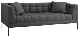 Sötétszürke szövet háromüléses kanapé MICADONI Karoo 224 cm fekete talppal