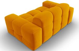 Mustársárga bársony kétüléses kanapé MICADONI Kendal 156 cm