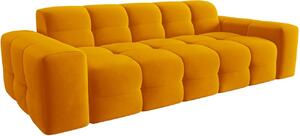 Mustársárga bársony háromszemélyes kanapé MICADONI Kendal 222 cm