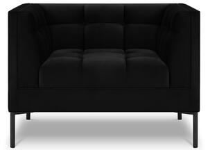 MICADONI Karoo fekete bársony fotel fekete talppal