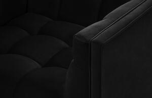MICADONI Karoo fekete bársony fotel fekete talppal