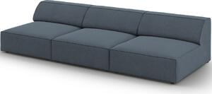 Kék szövet háromszemélyes kanapé MICADONI Jodie 240 cm
