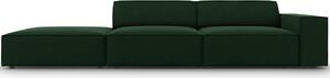 Palack zöld bársony háromszemélyes kanapé MICADONI Jodie 262 cm, bal
