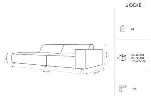 Világosszürke bársony kanapé MICADONI Jodie 262 cm, bal