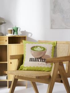 Sinsay - Pamut párnahuzat matcha motívummal - citromzöld