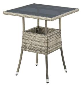 Juskys Yoro rattan négyzet alakú asztal 60 cm - szürke