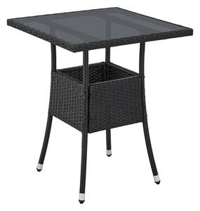 Juskys Yoro rattan négyzet alakú asztal 60 cm - fekete