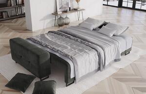 MICADONI BYRON 250 cm-es szürke bársony háromszemélyes kanapéágy