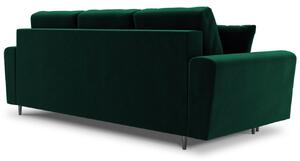 MICADONI MOGHAN sötétzöld bársony kanapéágy 235 cm