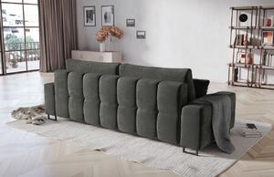 MICADONI BYRON 250 cm-es szürke bársony háromszemélyes kanapéágy