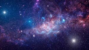 Fotográfia Background of galaxy and stars, mik38, (40 x 22.5 cm)
