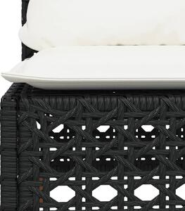 VidaXL fekete polyrattan karfa nélküli kerti kanapé párnával