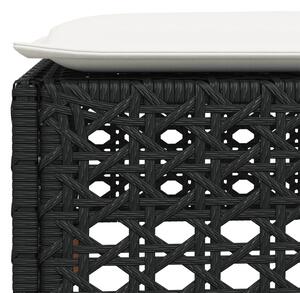 VidaXL fekete polyrattan kerti szék párnával 63,5 x 56 x 32 cm