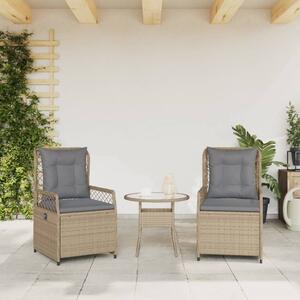 VidaXL 2 db bézs polyrattan dönthető kerti szék